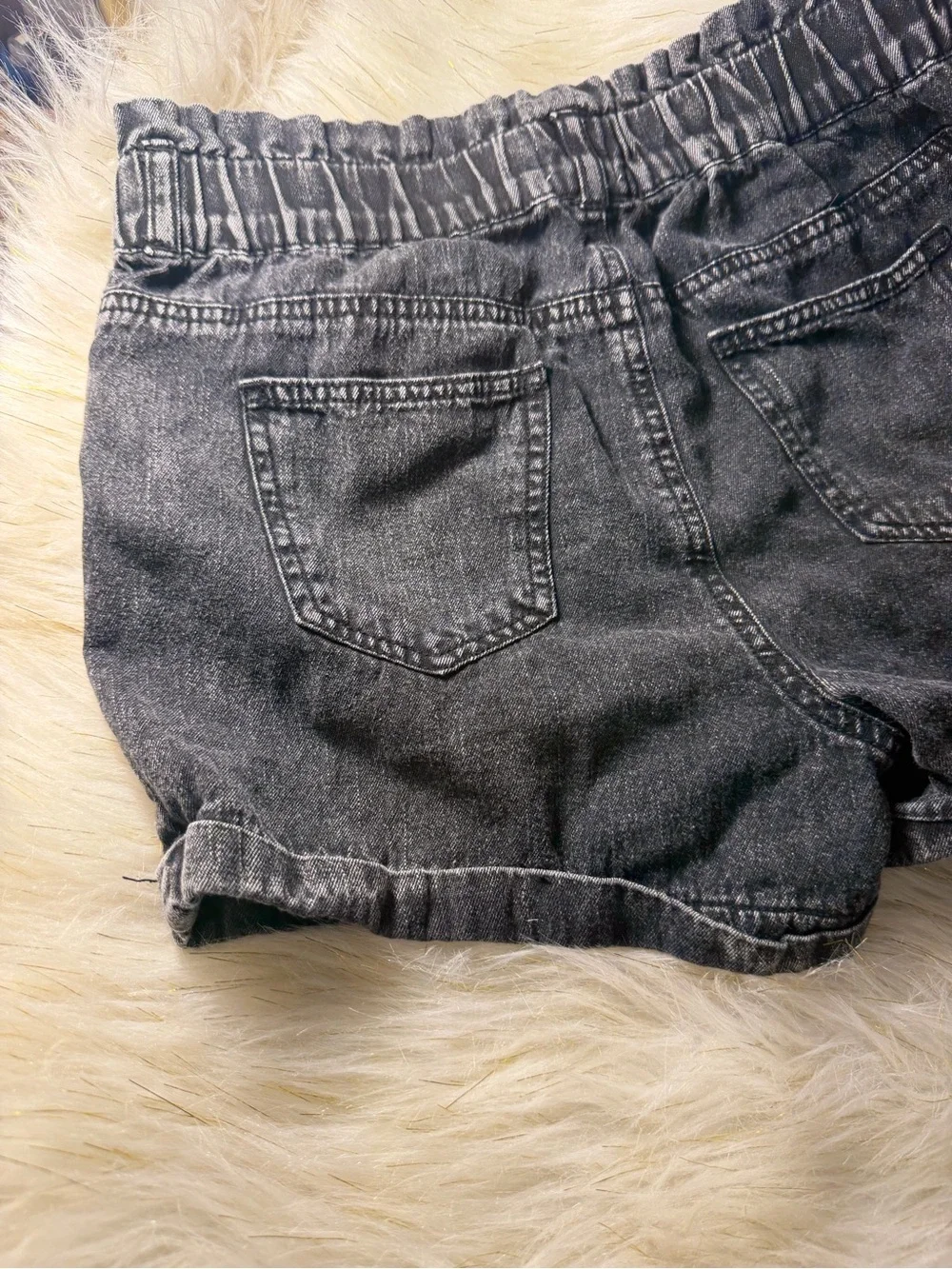 Kids Youth Black Washed Denim Shorts